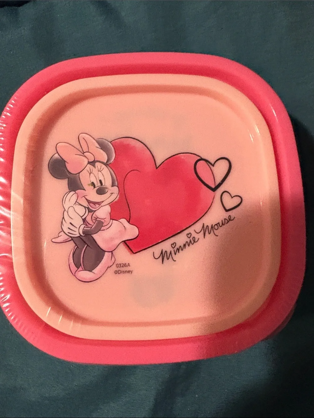 Disney Minnie Pink Snack Container with Red Mickey Measuring Spoon Set